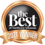 Graphic of bronze medal with text: "The Best of Northwest Arkansas 2021 Winner."